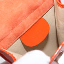 GUCCI Shoulder Bag Patent leather Orange Silver Auth 171407-16