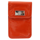 GUCCI Shoulder Bag Patent leather Orange Silver Auth 171407-2
