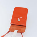 GUCCI Shoulder Bag Patent leather Orange Silver Auth 171407-20