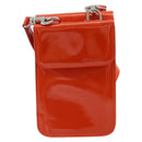 GUCCI Shoulder Bag Patent leather Orange Silver Auth 171407-3