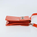GUCCI Shoulder Bag Patent leather Orange Silver Auth 171407-4