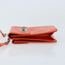 GUCCI Shoulder Bag Patent leather Orange Silver Auth 171407-5