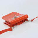 GUCCI Shoulder Bag Patent leather Orange Silver Auth 171407-6