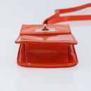 GUCCI Shoulder Bag Patent leather Orange Silver Auth 171407-9