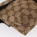 GUCCI GG Canvas Waist bag Beige Silver 131236 Auth 171409-8