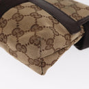 GUCCI GG Canvas Waist bag Beige Silver 131236 Auth 171409-17