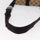 GUCCI GG Canvas Waist bag Beige Silver 131236 Auth 171409-7