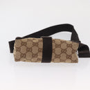GUCCI GG Canvas Waist bag Beige Silver 131236 Auth 171409-5
