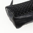 BALLY Shoulder Bag Leather Suede Black Gold Auth 171410-13