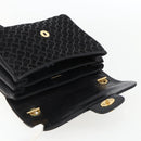 BALLY Shoulder Bag Leather Suede Black Gold Auth 171410-14