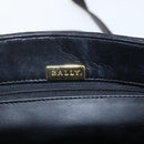 BALLY Shoulder Bag Leather Suede Black Gold Auth 171410-15