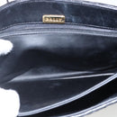 BALLY Shoulder Bag Leather Suede Black Gold Auth 171410-17