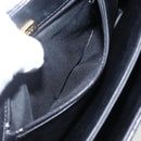 BALLY Shoulder Bag Leather Suede Black Gold Auth 171410-20