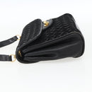 BALLY Shoulder Bag Leather Suede Black Gold Auth 171410-4