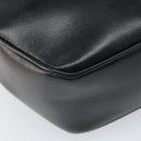 CELINE Circle Shoulder Bag Leather Black Gold Auth 171411V-17