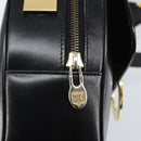 CELINE Circle Shoulder Bag Leather Black Gold Auth 171411V-9