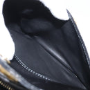 CELINE Circle Shoulder Bag Leather Black Gold Auth 171411V-24