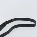 CELINE Circle Shoulder Bag Leather Black Gold Auth 171411V-14