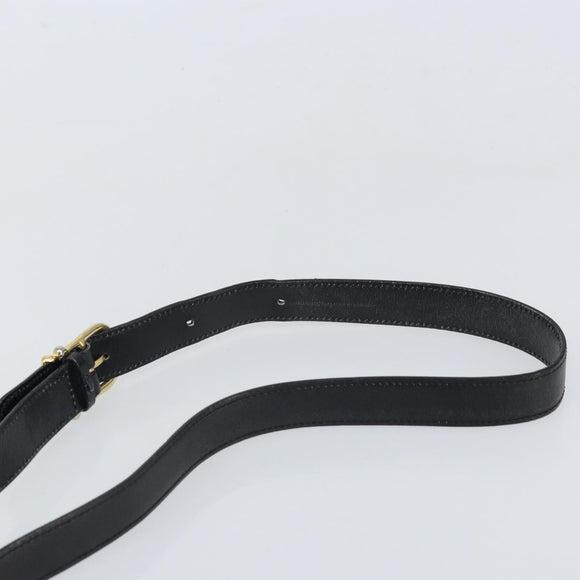 CELINE Circle Shoulder Bag Leather Black Gold Auth 171411V