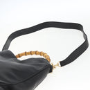 GUCCI Bamboo Shoulder Bag Leather 2way Black Gold 001 2058 1638 Auth 171417-15
