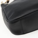GUCCI Bamboo Shoulder Bag Leather 2way Black Gold 001 2058 1638 Auth 171417-18