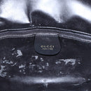 GUCCI Bamboo Shoulder Bag Leather 2way Black Gold 001 2058 1638 Auth 171417-10