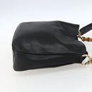 GUCCI Bamboo Shoulder Bag Leather 2way Black Gold 001 2058 1638 Auth 171417-4