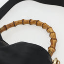 GUCCI Bamboo Shoulder Bag Leather 2way Black Gold 001 2058 1638 Auth 171417-14