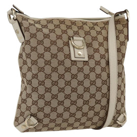 GUCCI GG Canvas Abbey Shoulder Bag Beige Gold 131326 Auth 171418A