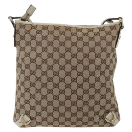 GUCCI GG Canvas Abbey Shoulder Bag Beige Gold 131326 Auth 171418A - 0