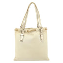 SAINT LAURENT Kahala Tote Bag Canvas Beige Gold 123435 Auth 171425-2