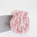Christian Dior Trotter Canvas Pouch Pile Pink Auth 171427V-12