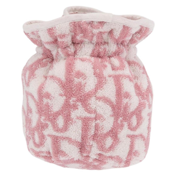 Christian Dior Trotter Canvas Pouch Pile Pink Auth 171427V