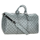 LOUIS VUITTON Monogram Keepall Bandouliere 50 Bag Silver M43848 Auth 171441SAM-1