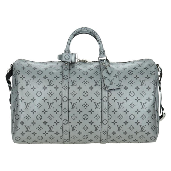 LOUIS VUITTON Monogram Keepall Bandouliere 50 Bag Silver M43848 Auth 171441SAM