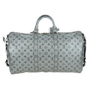 LOUIS VUITTON Monogram Keepall Bandouliere 50 Bag Silver M43848 Auth 171441SAM-2