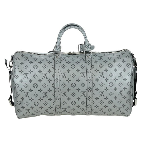 LOUIS VUITTON Monogram Keepall Bandouliere 50 Bag Silver M43848 Auth 171441SAM