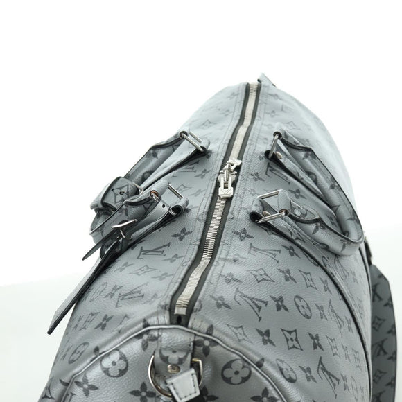 LOUIS VUITTON Monogram Keepall Bandouliere 50 Bag Silver M43848 Auth 171441SAM