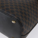 CELINE Macadam Canvas Schoudertas PVC Leer Zwart Goud Auth 171442V-14