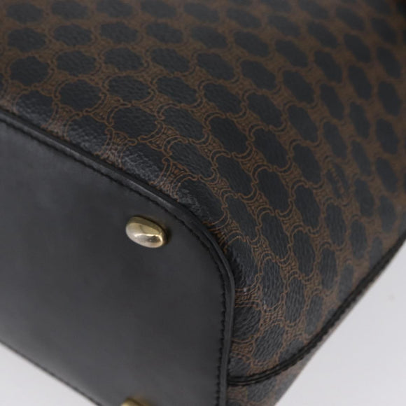CELINE Macadam Canvas Schoudertas PVC Leer Zwart Goud Auth 171442V
