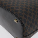 CELINE Macadam Canvas Schoudertas PVC Leer Zwart Goud Auth 171442V-16
