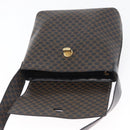 CELINE Macadam Canvas Schoudertas PVC Leer Zwart Goud Auth 171442V-18