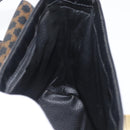 CELINE Macadam Canvas Schoudertas PVC Leer Zwart Goud Auth 171442V-20