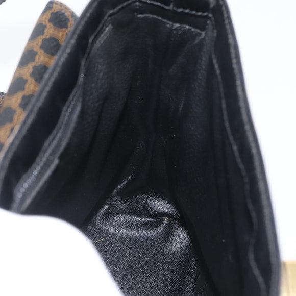 CELINE Macadam Canvas Schoudertas PVC Leer Zwart Goud Auth 171442V