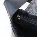 CELINE Macadam Canvas Schoudertas PVC Leer Zwart Goud Auth 171442V-22