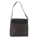 CELINE Macadam Canvas Schoudertas PVC Leer Zwart Goud Auth 171442V-2