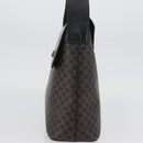 CELINE Macadam Canvas Schoudertas PVC Leer Zwart Goud Auth 171442V-3