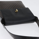 CELINE Macadam Canvas Schoudertas PVC Leer Zwart Goud Auth 171442V-6