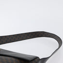 CELINE Macadam Canvas Schoudertas PVC Leer Zwart Goud Auth 171442V-8