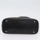 CELINE Macadam Canvas Schoudertas PVC Leer Zwart Goud Auth 171442V-5